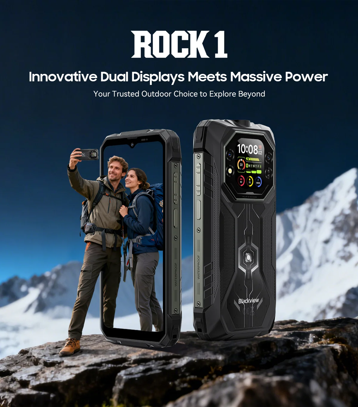 Blackview ROCK 1 [Charger not included for EU] Rugged Smartphone Android 16 24GB(8+16GB) RAM 256GB ROM 6.56'' 90Hz 15000mAh 33W