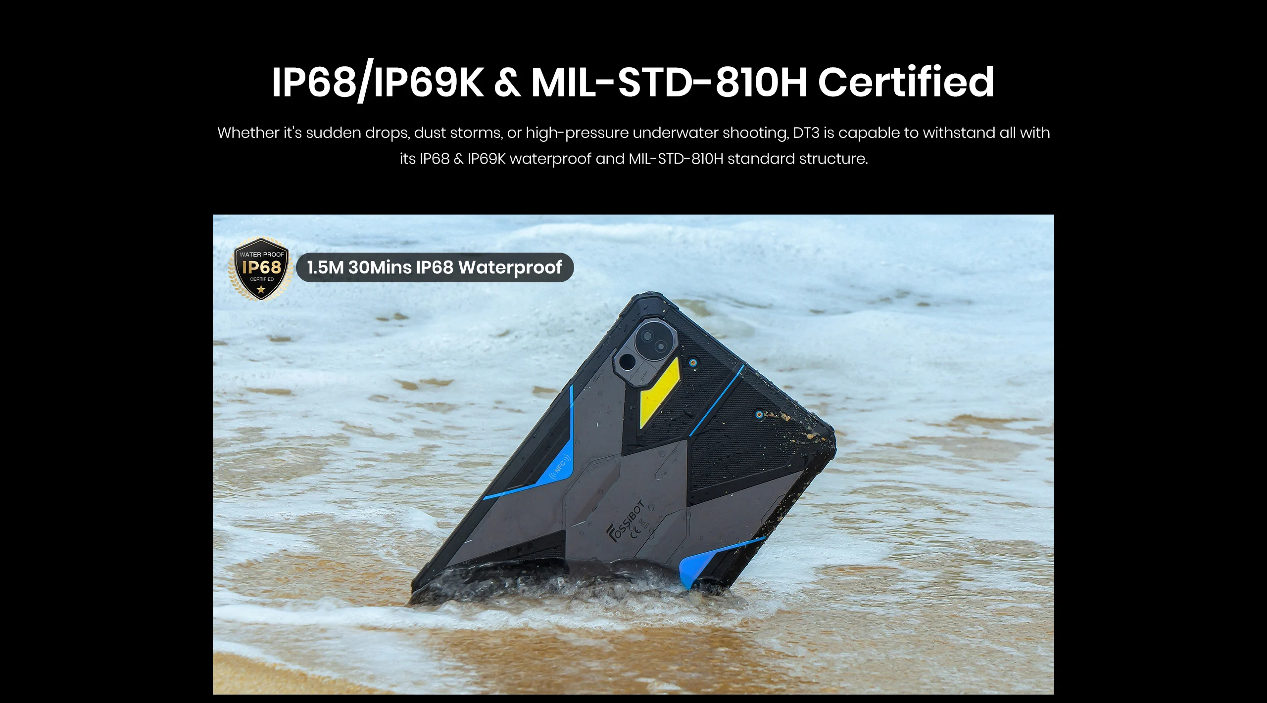 FOSSiBOT DT3 Rugged Tablet 10.4-Inch 12GB+256GB Dimensity 7300 5G 64MP 21560mAh Battery 66W Charging NFC WIFI6 Android 15