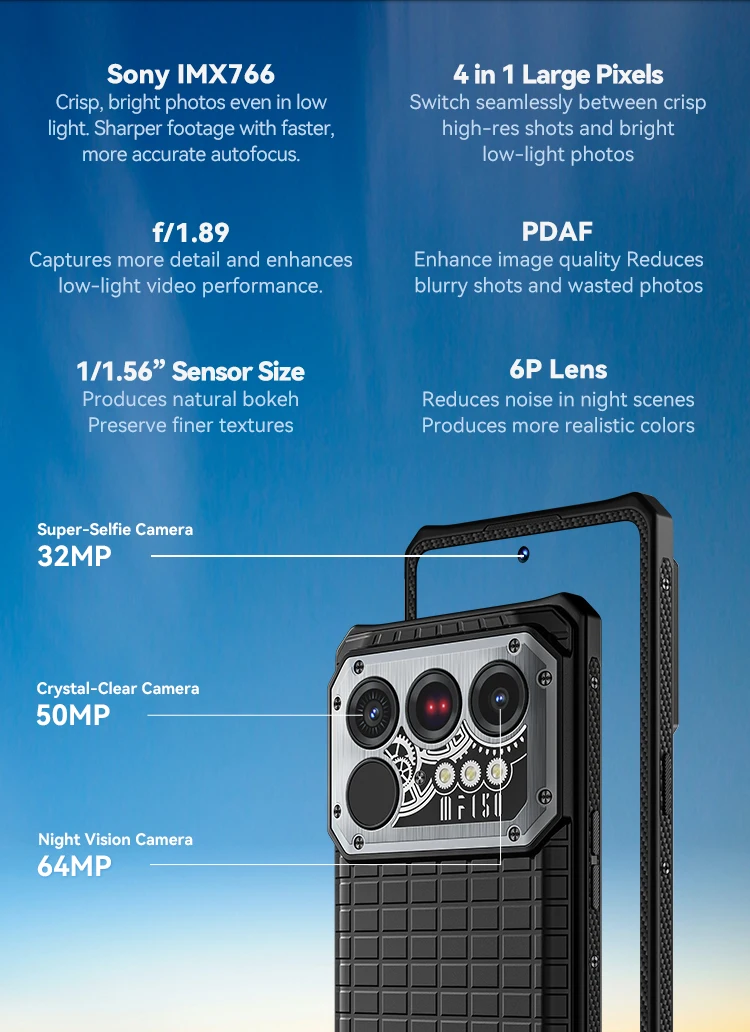 IIIF150 Raptor 5G Rugged Phone 6.78inch 120Hz AMOLED Display 10000mAh 65W 16GB+512GB 50MP Camera NFC Android 14 Smartphone