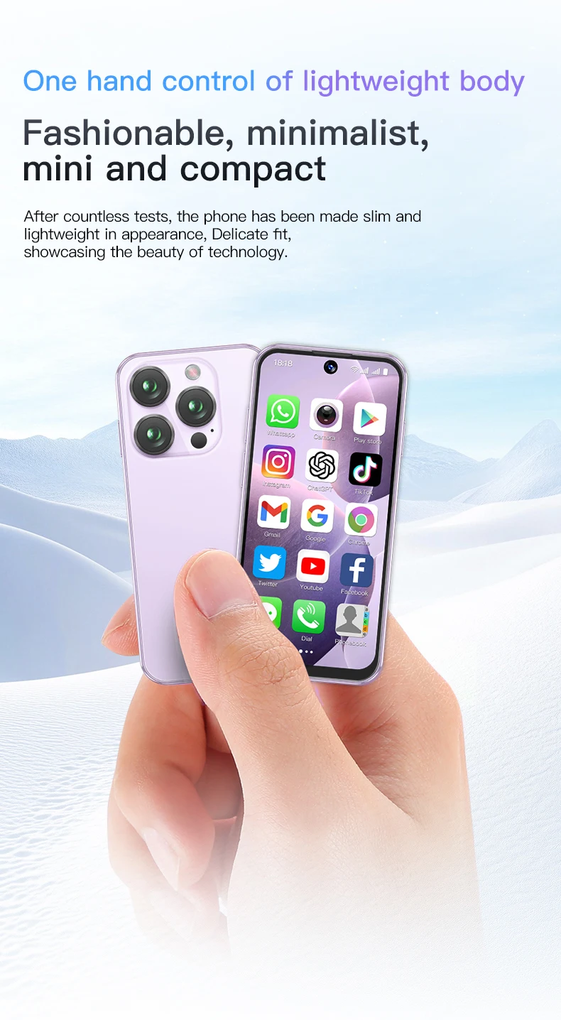 SOYES XS19 Mini Smartphone 3.88in 2GB RAM 16GB ROM Android10.0 Dual SIM Standby 3G Network Social Media App Wifi Small Phone
