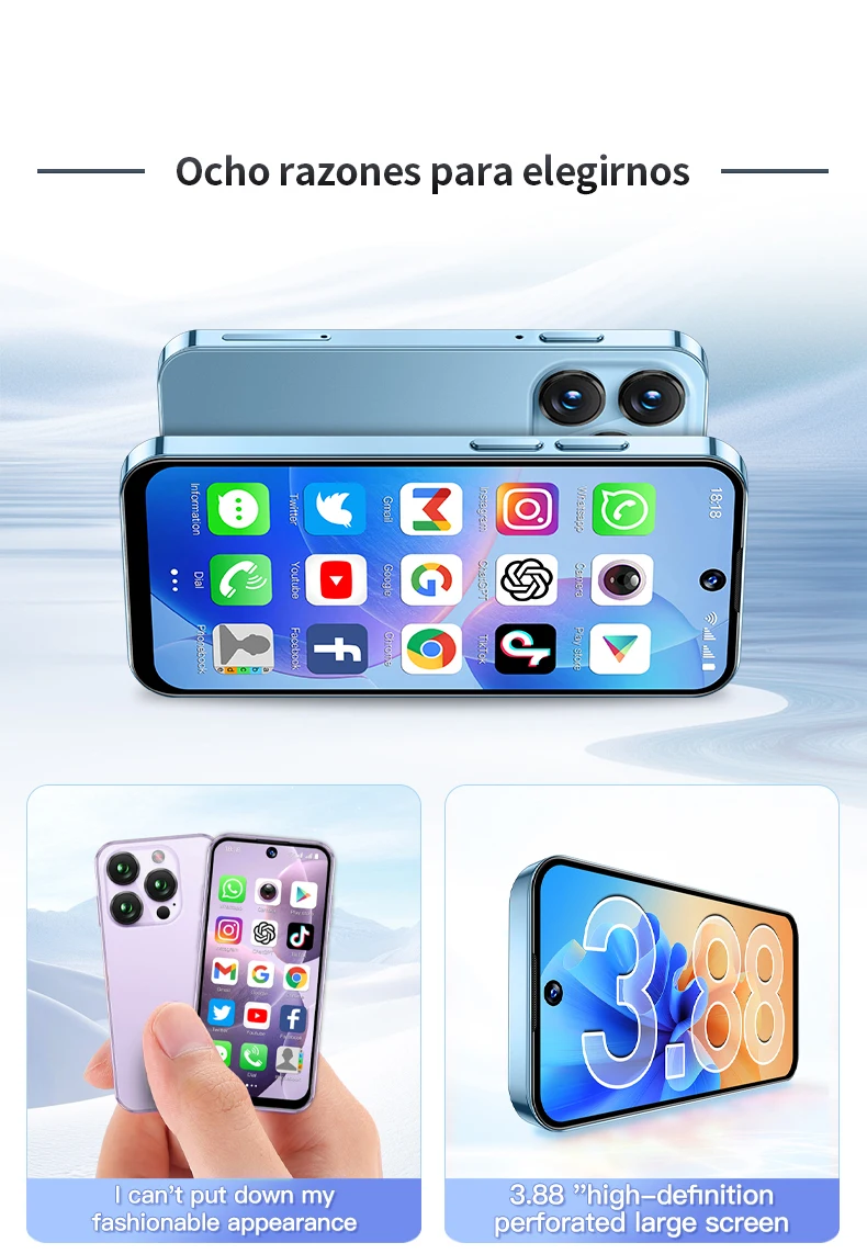 SOYES XS19 Mini Smartphone 3.88in 2GB RAM 16GB ROM Android10.0 Dual SIM Standby 3G Network Social Media App Wifi Small Phone