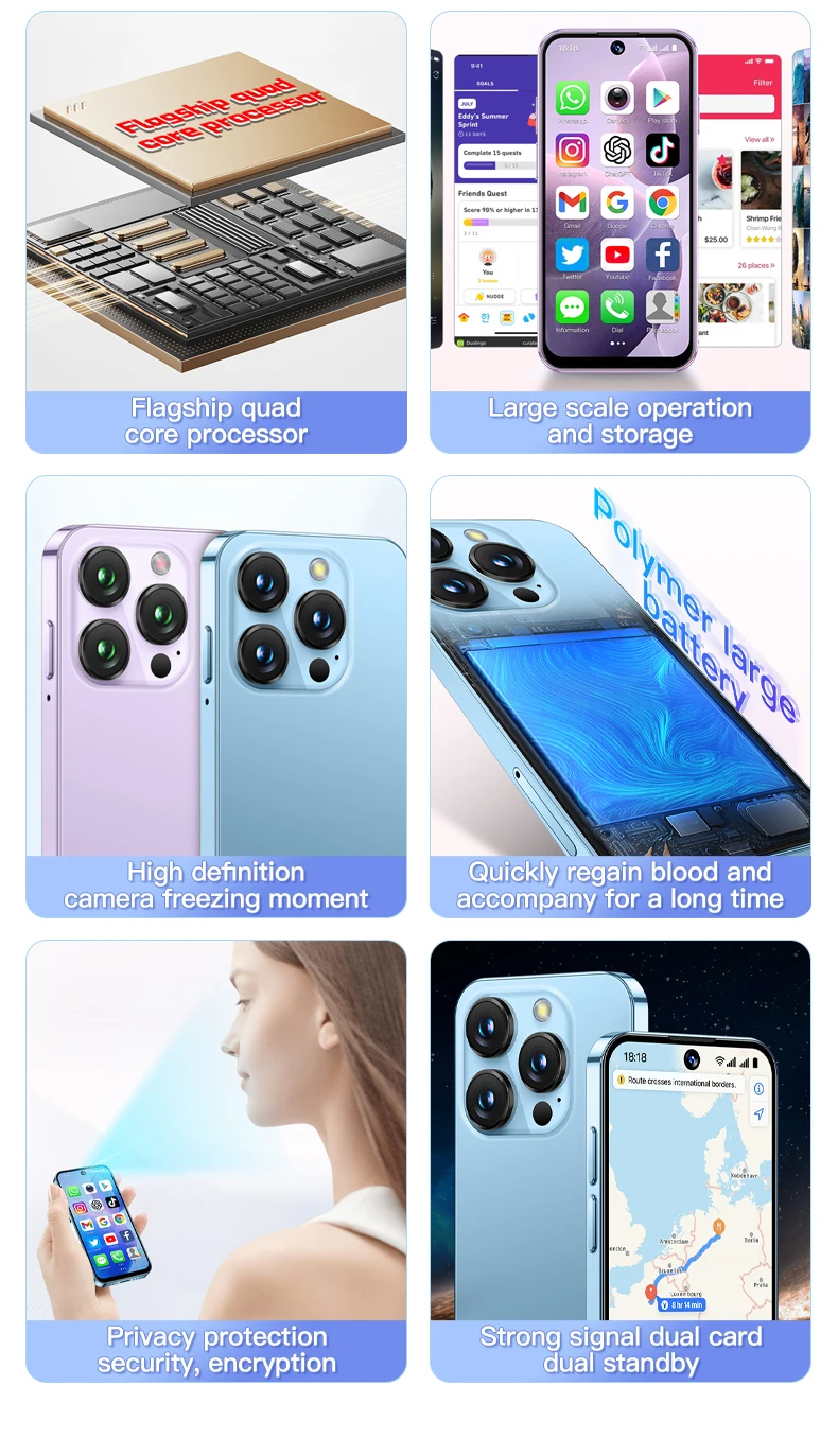SOYES XS19 Mini Smartphone 3.88in 2GB RAM 16GB ROM Android10.0 Dual SIM Standby 3G Network Social Media App Wifi Small Phone