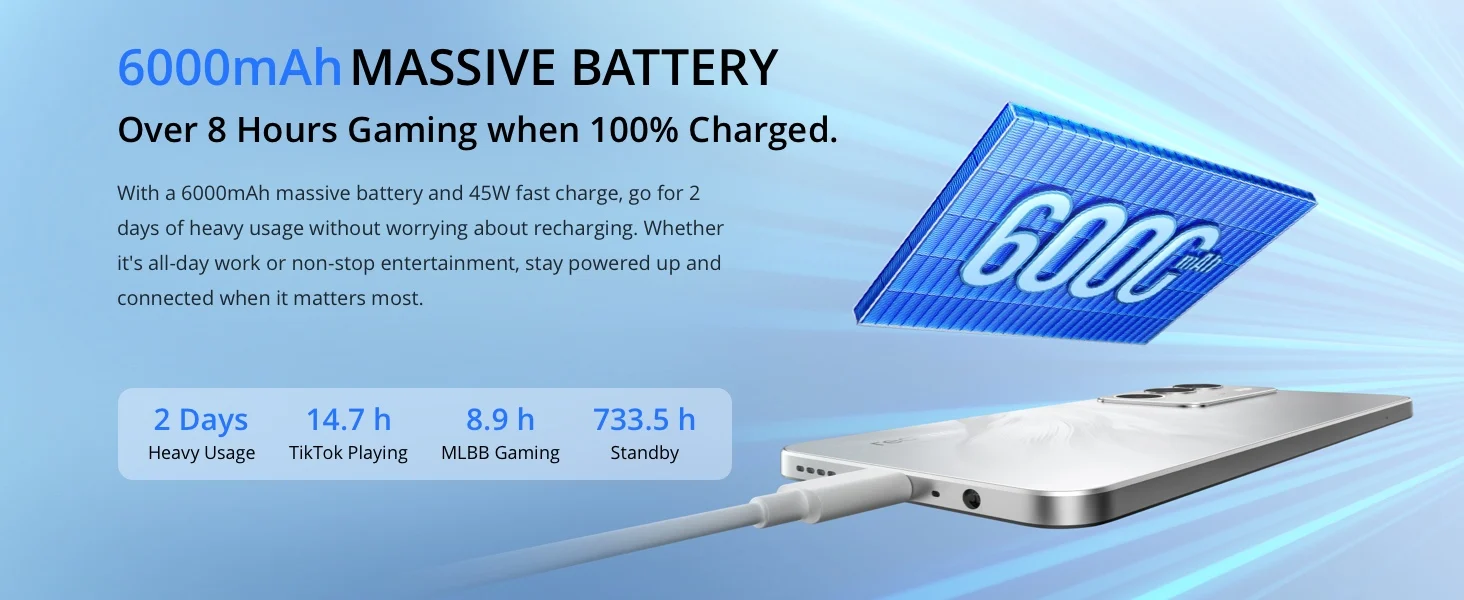 realme C71 4G Smartphone 6.67-inch 120Hz 6300mAh Massive Battery 45W Fast Charging 50MP AI Camera IP64 Waterproof without charger