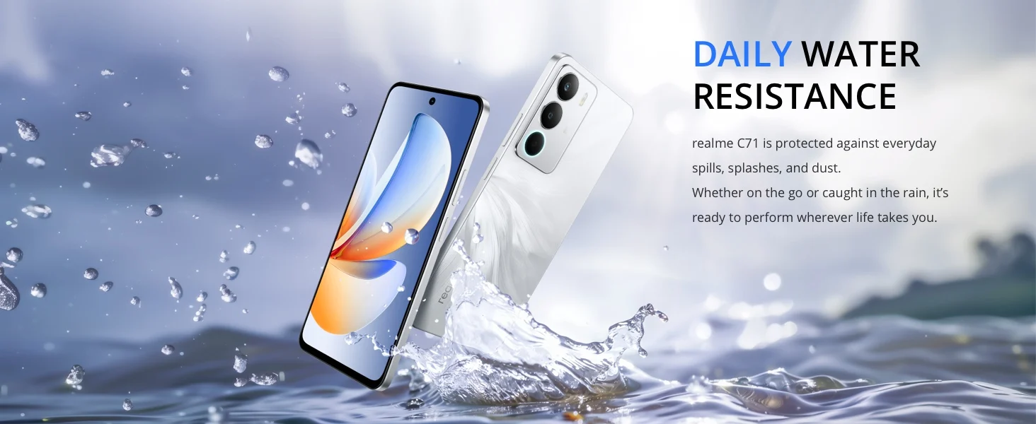 realme C71 4G Smartphone 6.67-inch 120Hz 6300mAh Massive Battery 45W Fast Charging 50MP AI Camera IP64 Waterproof without charger