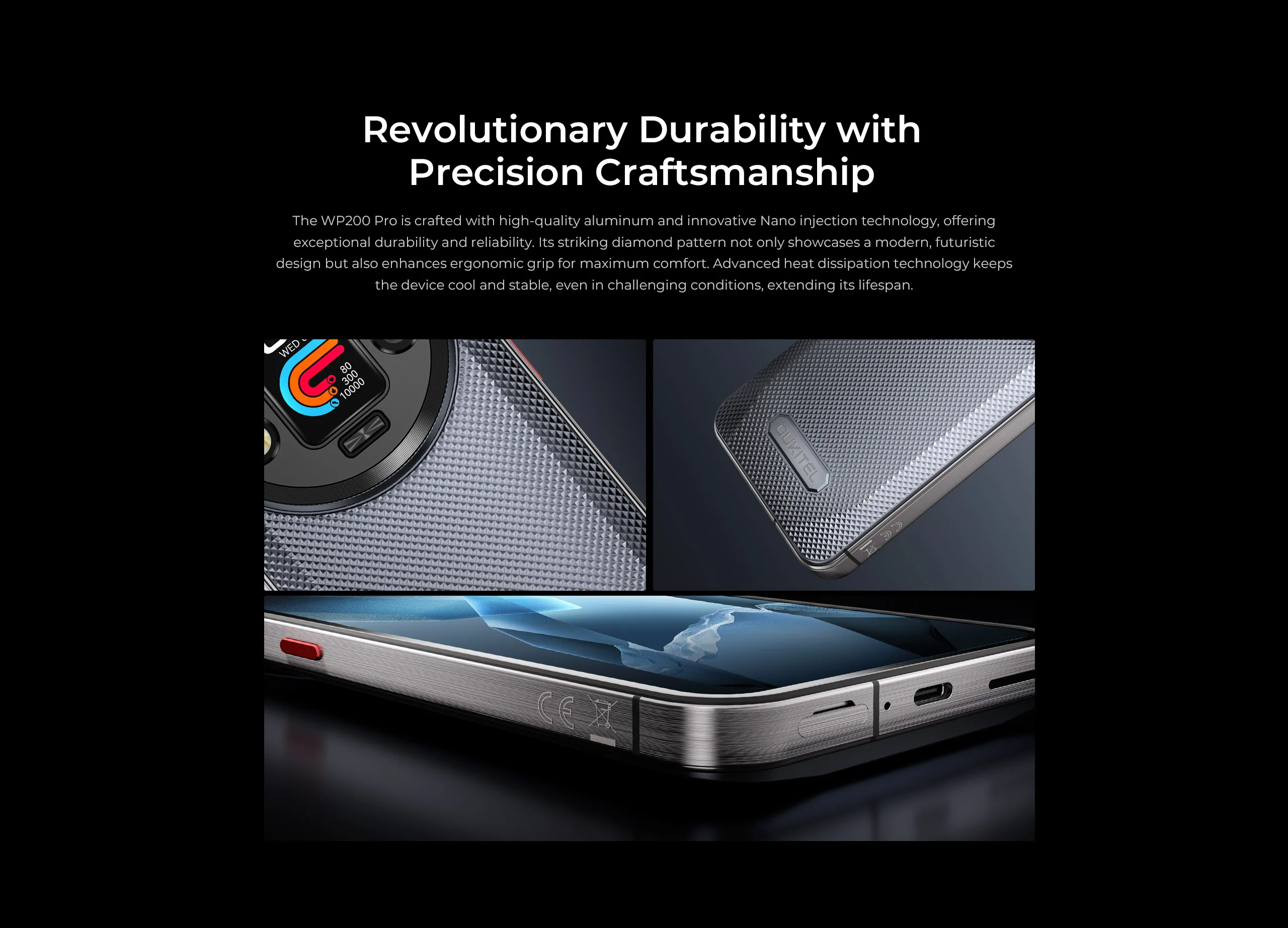 Oukitel WP200 Pro 24GB+1TB 5G Rugged Phone 6.7'' Android 15.0 MTK Dimensity 8200 108MP 8800mAh NFC Detachable Earphone Watch