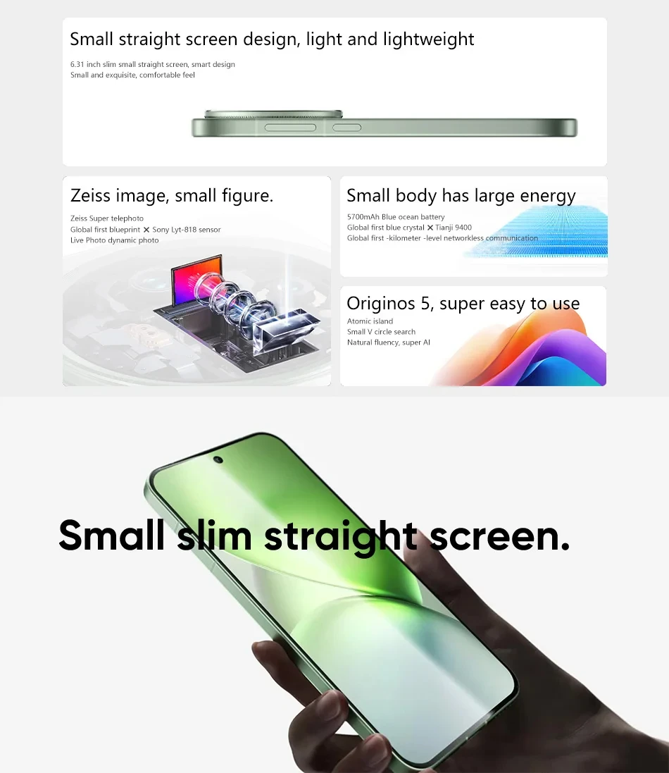 VIVO X200 Pro Mini OriginOs 5 6.31"AMOLED 120HZ Display Dimensity OTA 5700mAh 90W 50MP Camera Support Google CN Version VIVO New