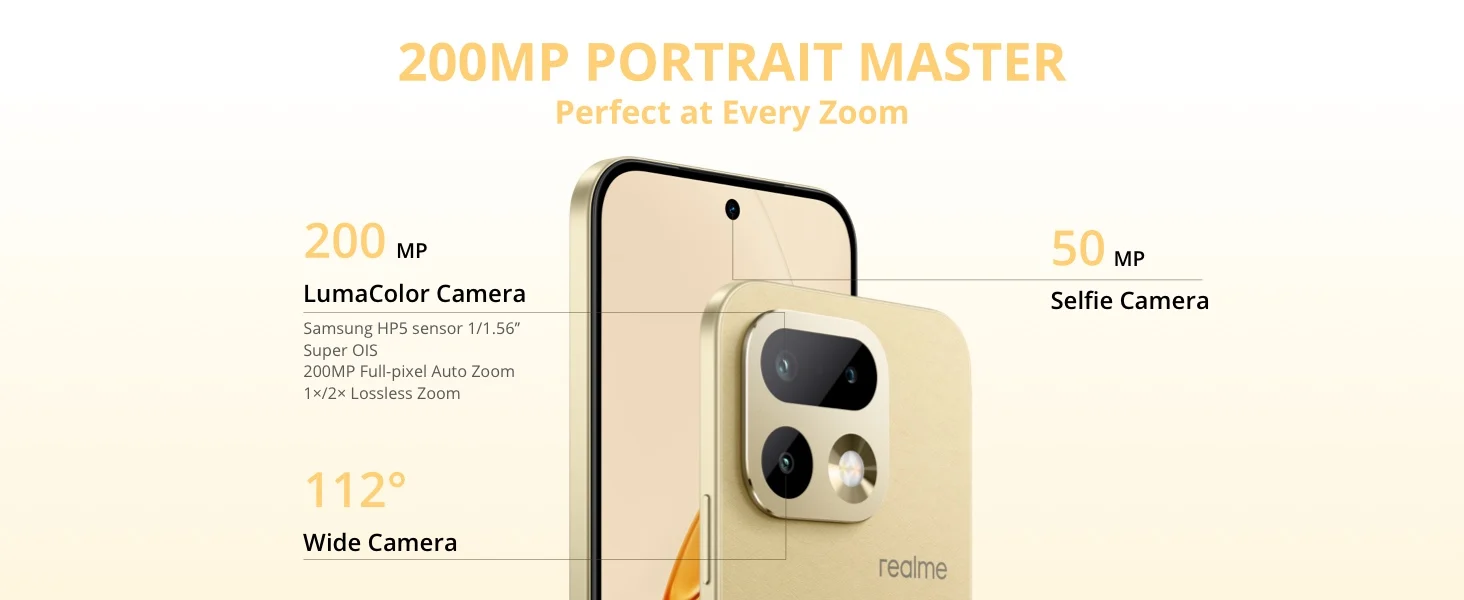 realme 16 Pro 5G Smartphone 6.78" 144Hz 50MP Group Selfie Camera 45W Charge 6500mAh Dimensity 7300-Max 5G Chipset