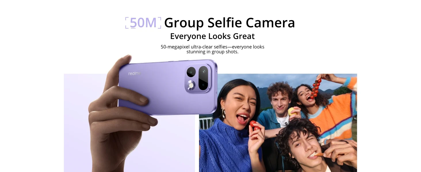realme 16 Pro 5G Smartphone 6.78" 144Hz 50MP Group Selfie Camera 45W Charge 6500mAh Dimensity 7300-Max 5G Chipset