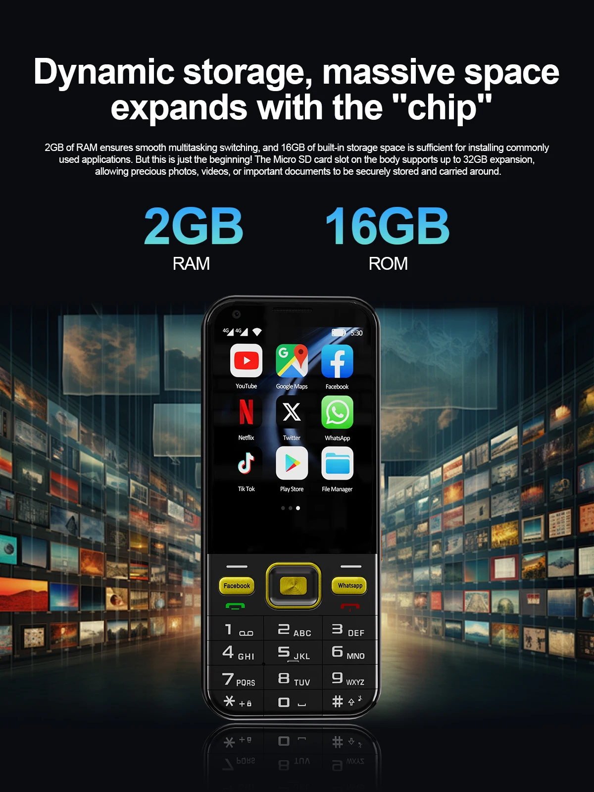 SERVO F8 Ultra 4G Smartphone Dual SIM Standby Android 8.1System 2GB+16GB Facebook Flashlight WiFi 2.8" Touch Screen Button Phone