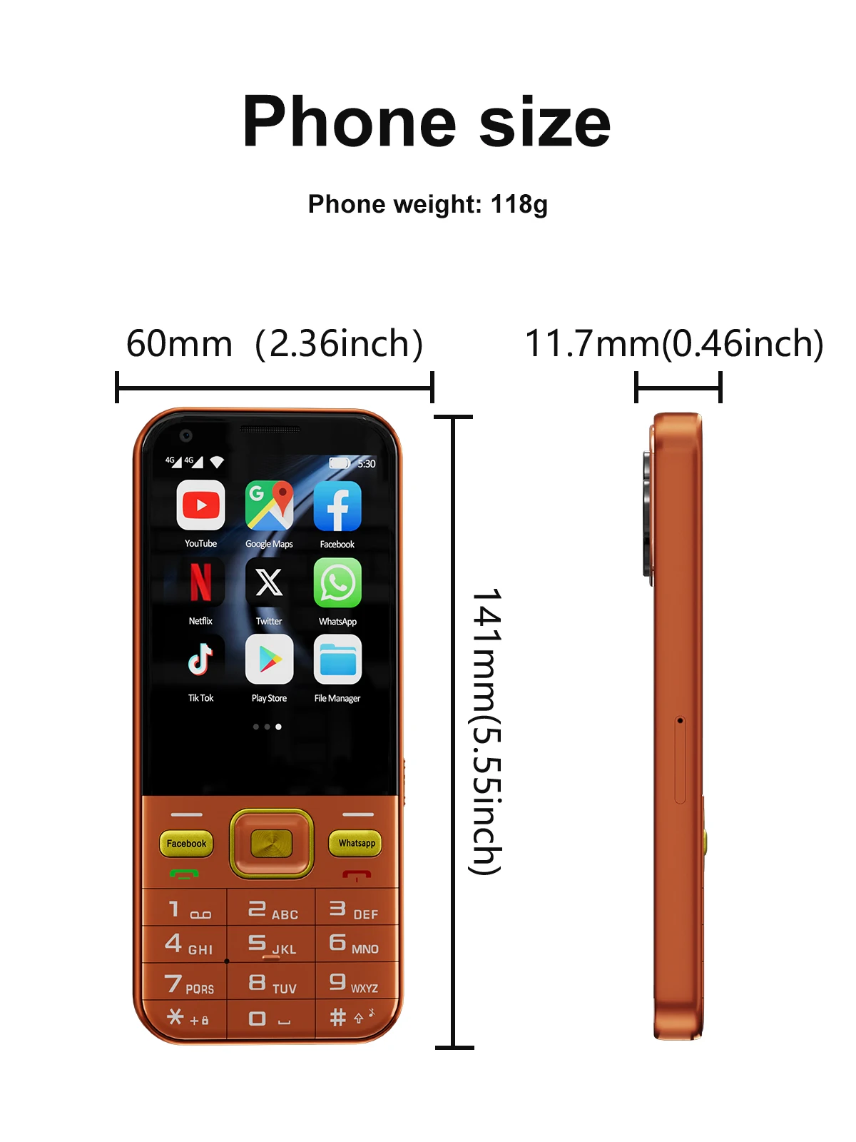 SERVO F8 Ultra 4G Smartphone Dual SIM Standby Android 8.1System 2GB+16GB Facebook Flashlight WiFi 2.8" Touch Screen Button Phone