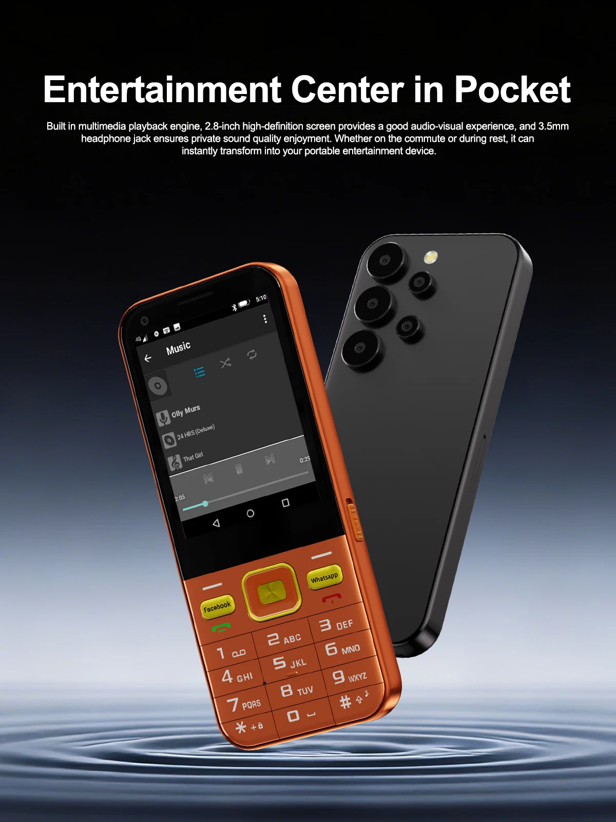 SERVO F8 Ultra 4G Smartphone Dual SIM Standby Android 8.1System 2GB+16GB Facebook Flashlight WiFi 2.8" Touch Screen Button Phone