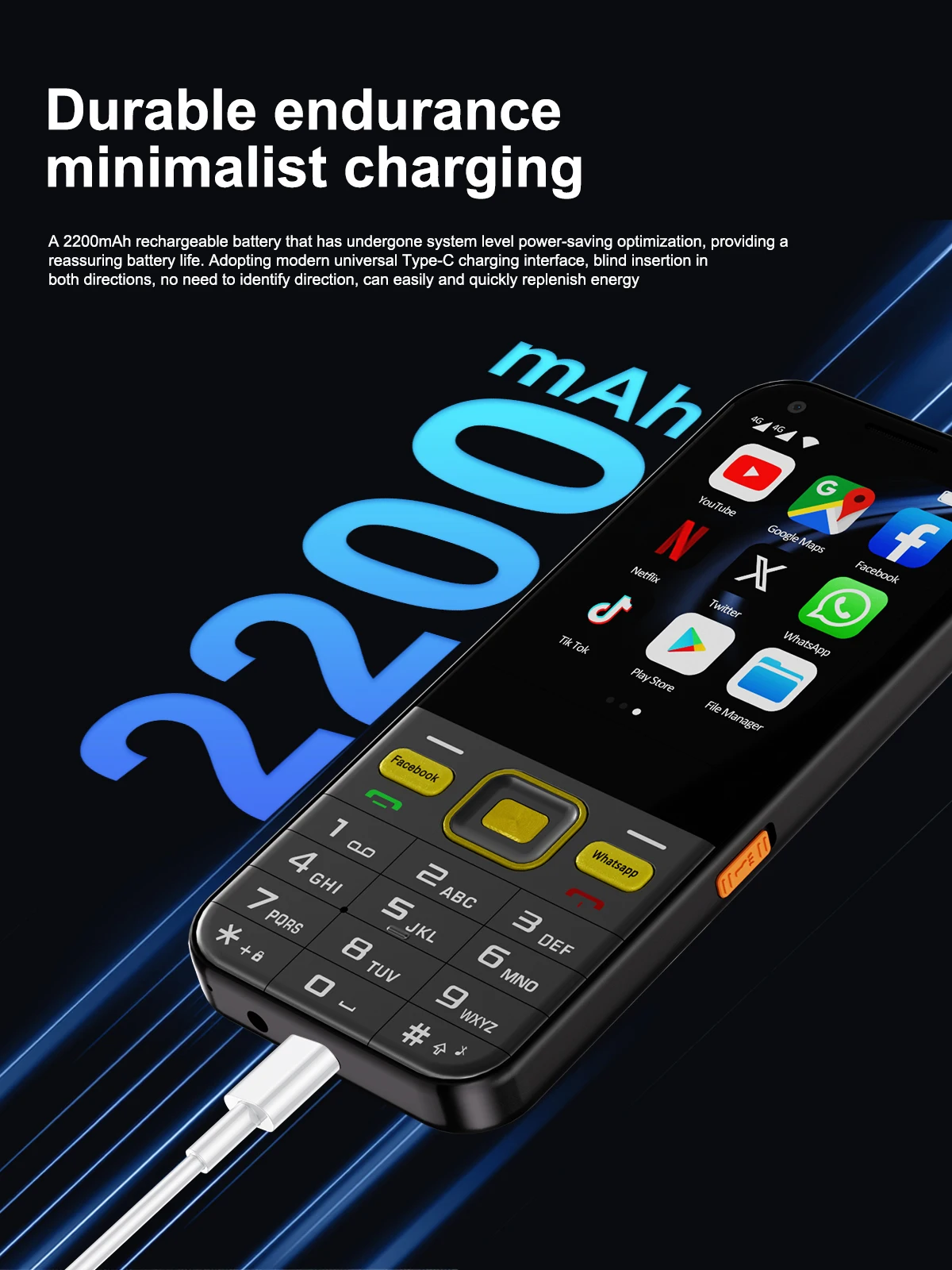 SERVO F8 Ultra 4G Smartphone Dual SIM Standby Android 8.1System 2GB+16GB Facebook Flashlight WiFi 2.8" Touch Screen Button Phone