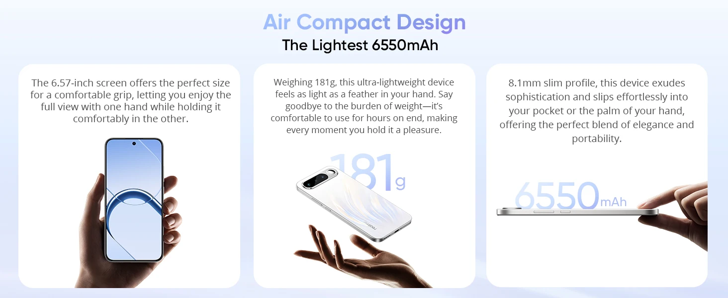 realme 16 5g Smartphone 6550Mah Titan Battery MediaTek Dimensity 6400 Turbo 45W Fast Charge Ip69 Europe Version 2026 New