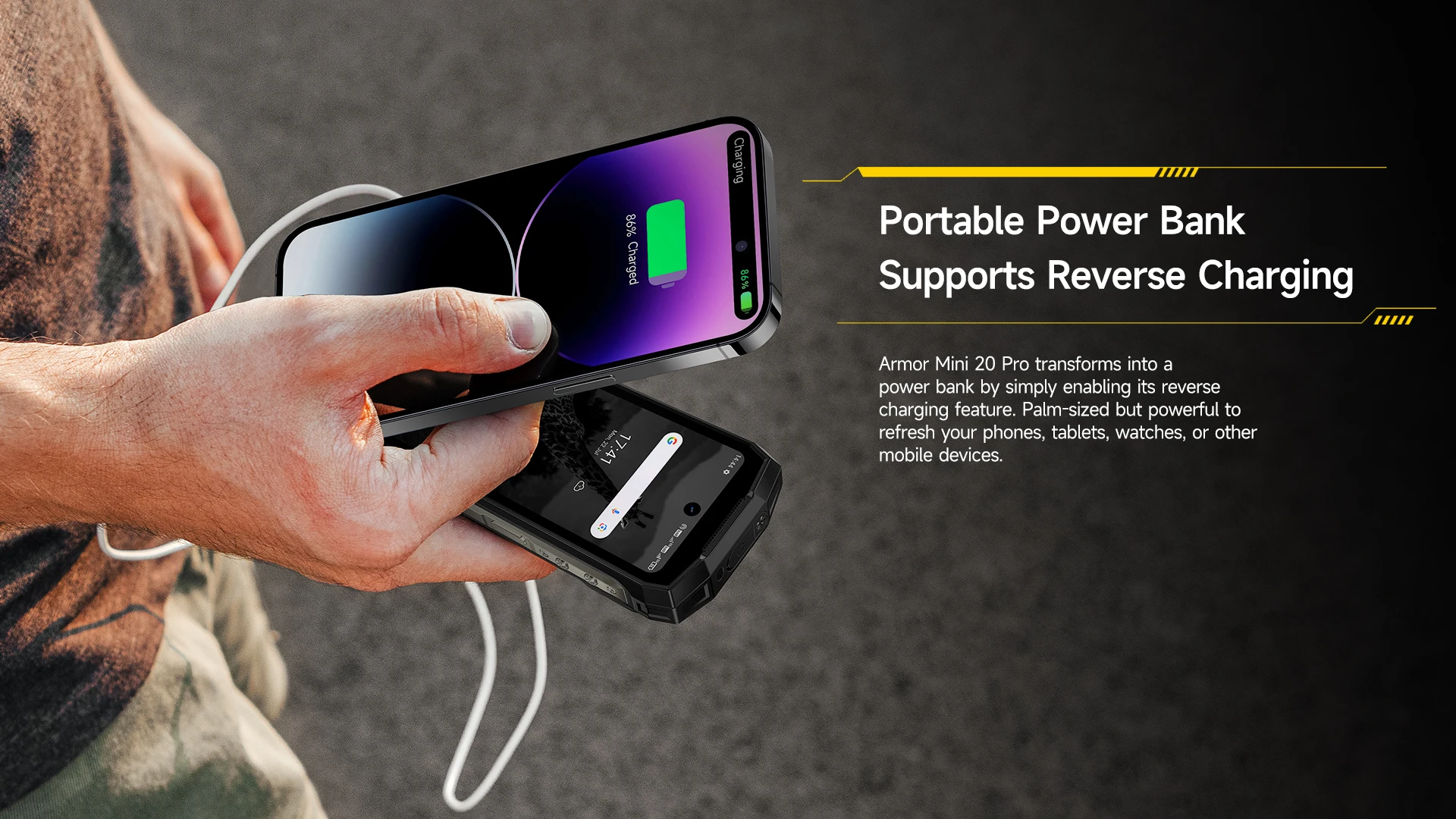 Ulefone Armor Mini 20 Pro,16GB(8+8) 256GB,5G Rugged,6200mAh,Android 14,33W Charge,64MP Night Camera LED Light,Global Version