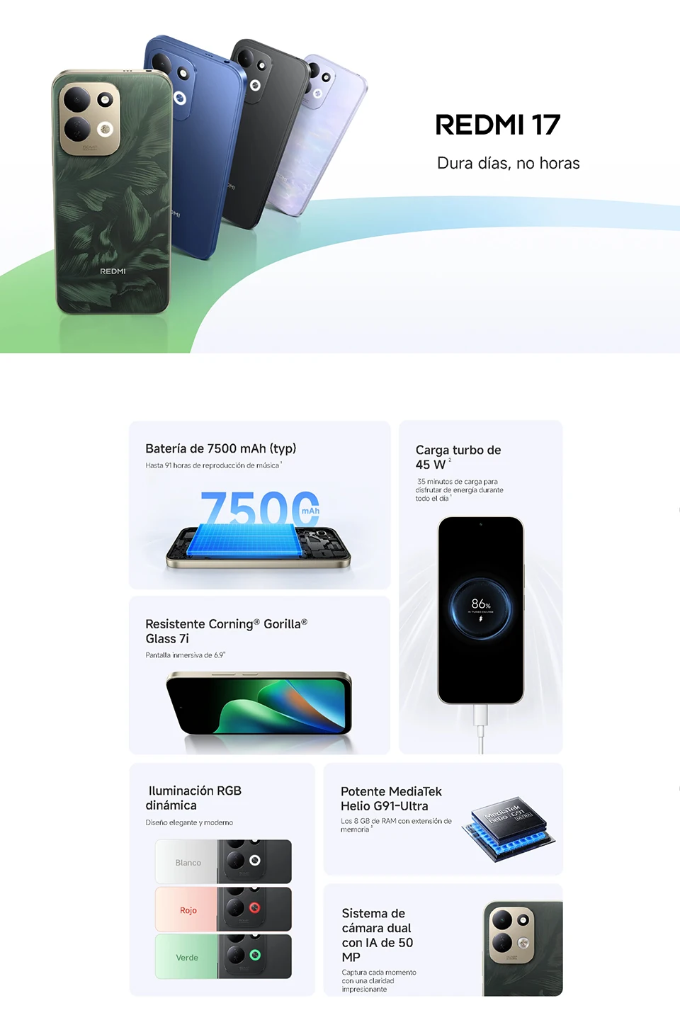 Xiaomi Redmi 17 4G,Nfc,6.9",Mediatek Helio G91-Ultra,50Mp Camera,7500Mah Battery,Ip64