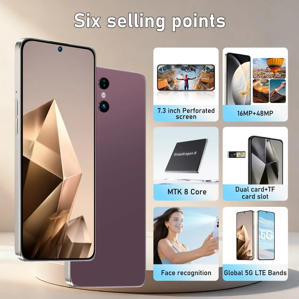 K-Touch New C27 Ultra 7.3HD Mobile Phones 7800mAh Smartphone 22G+2TB Cell Phone 5G Dual SIM Android 15 Unlocked 16+48MP Global Version Cellphones