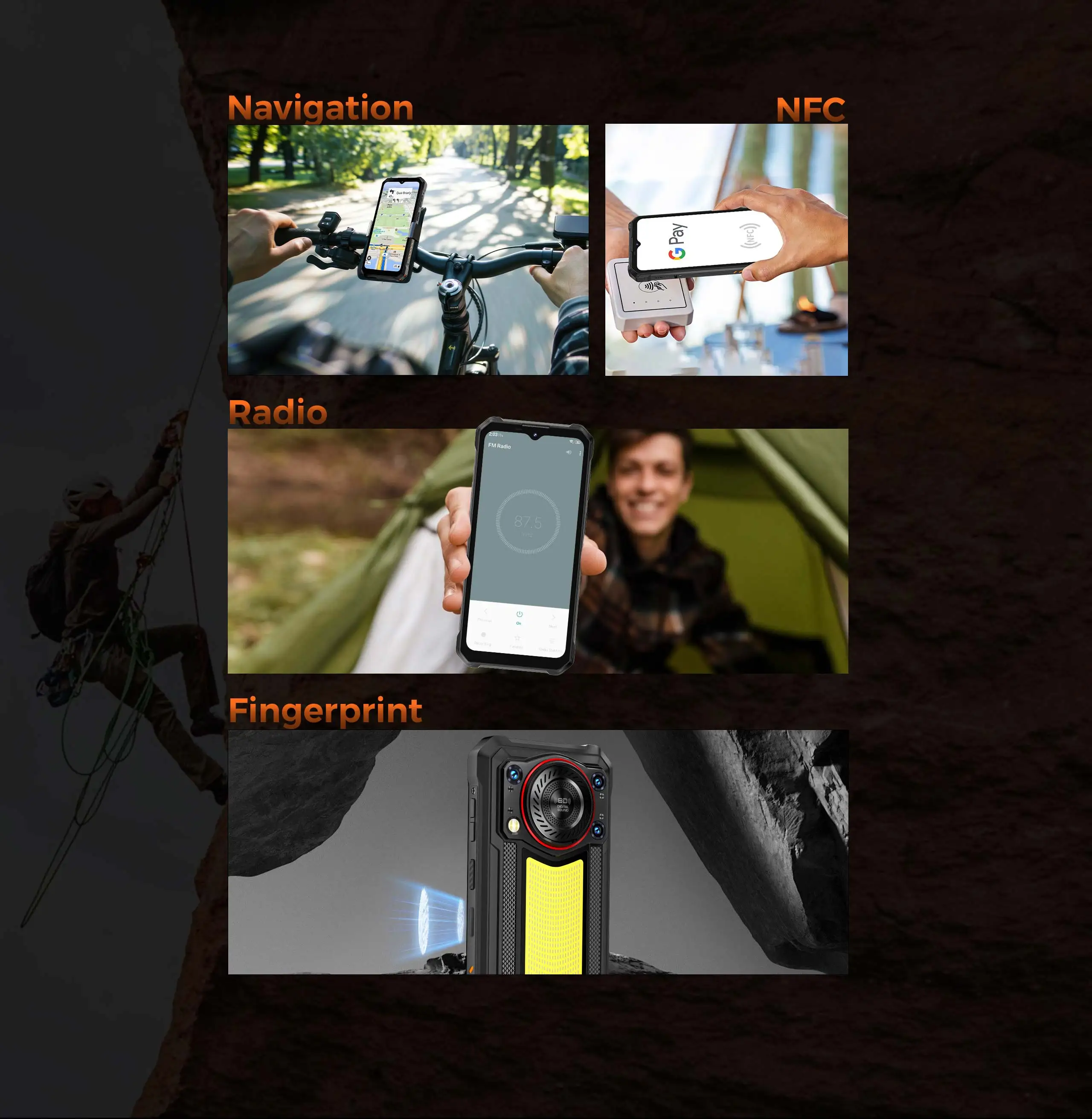 OUKITEL WP53 Rugged Phone, 24GB+128GB 11000mAh Android 15 6.52" NFC 13MP Camera Cell Phone, 128dB Loudspeaker