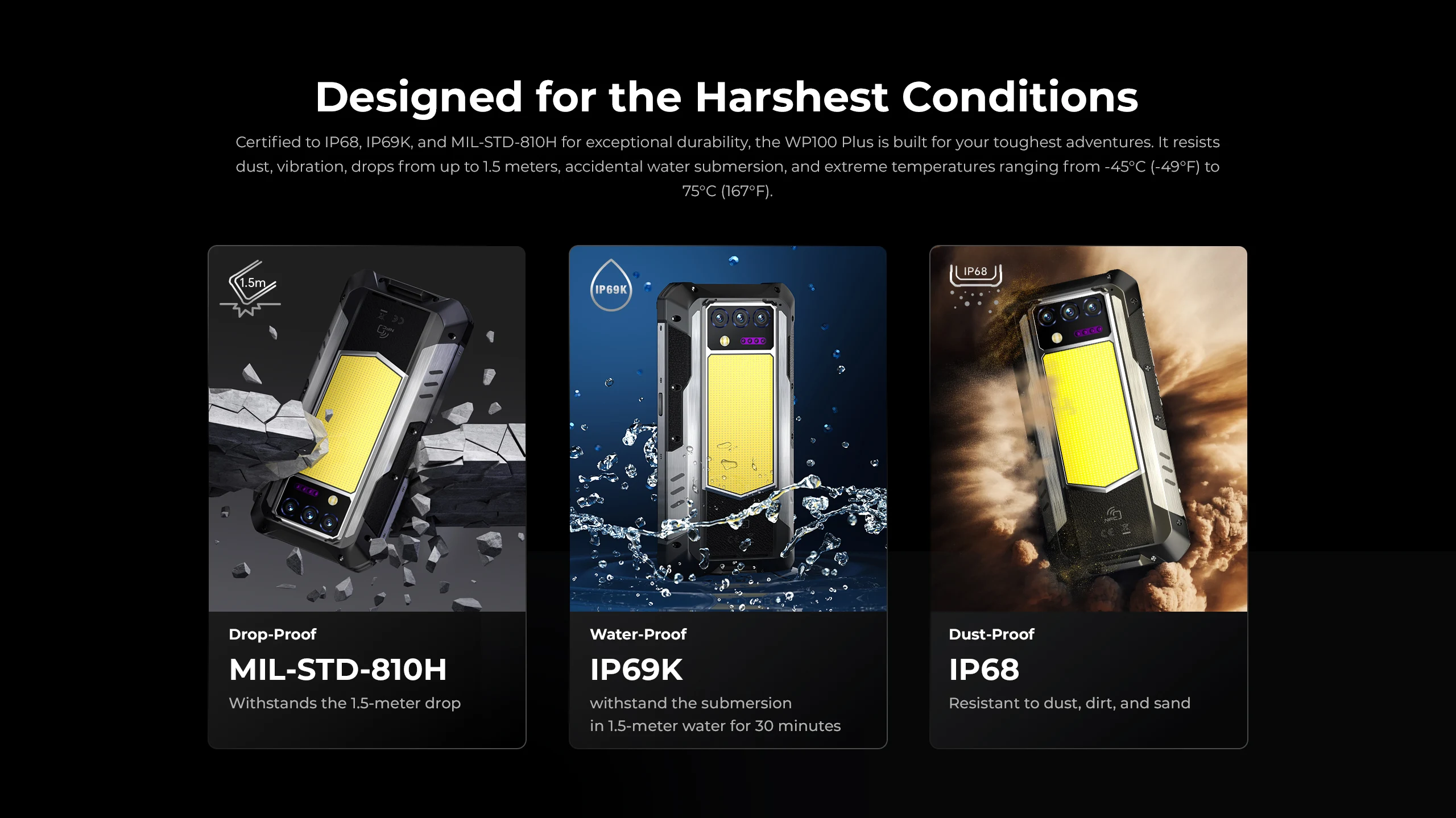OUKITEL WP100 Plus Rugged Phone 36GB(12+24)+512GB ESIM Chip 6.8'120Hz Display Camping Light 33000mAh 66W Fast Charging 64MP+20MP+2MP Smartphone Android 16 NFC Gemini AI MediaTek Helio G100