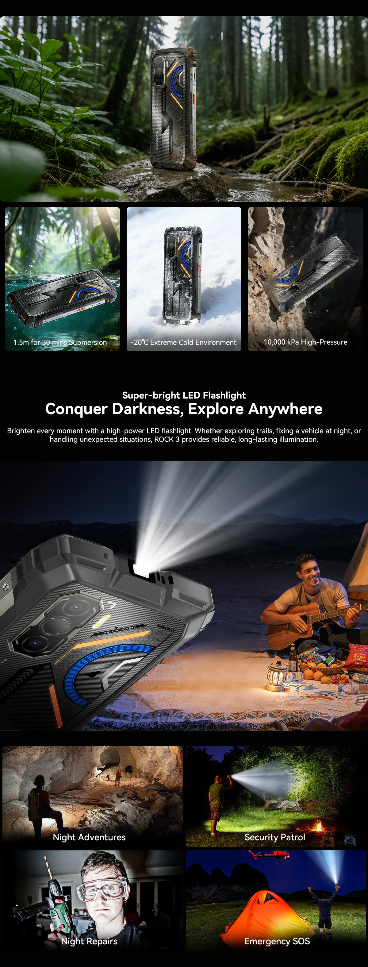 [Shipping From France]  Blackview ROCK 3 Rugged Smartphone Android 16 6.78'' 32GB(8+24)GB+256GB 10000mAh NFC 2.4K Mobile Phone