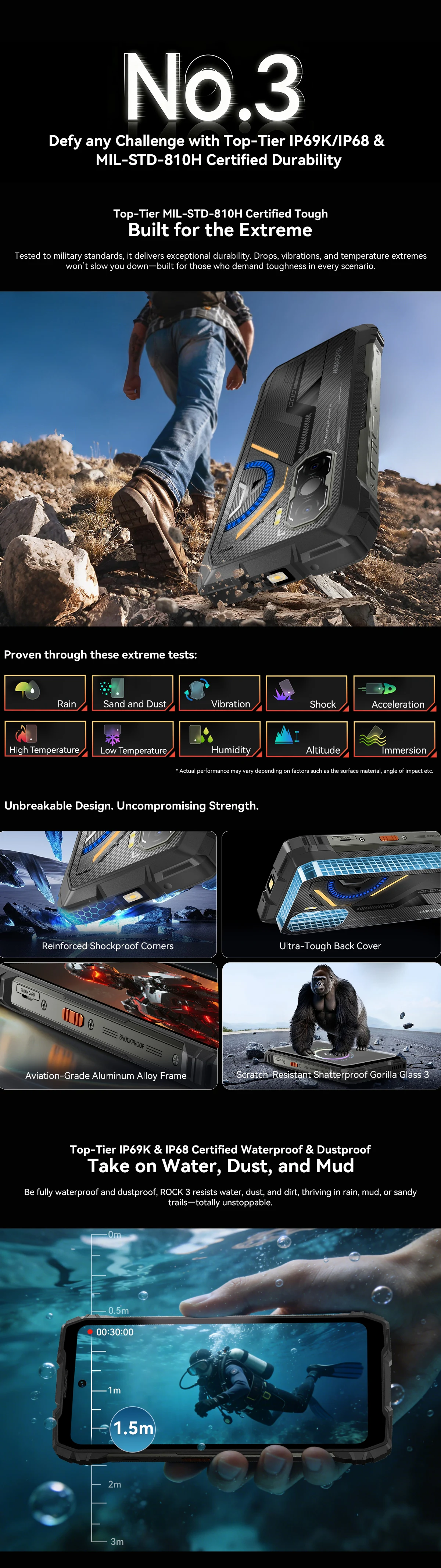 [Shipping From France]  Blackview ROCK 3 Rugged Smartphone Android 16 6.78'' 32GB(8+24)GB+256GB 10000mAh NFC 2.4K Mobile Phone
