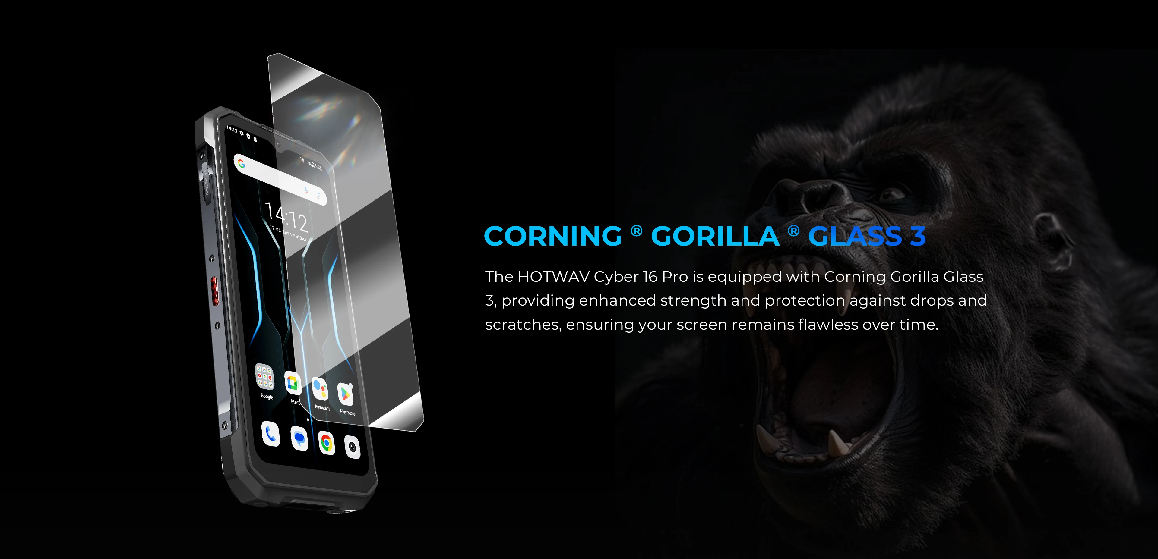 HOTWAV Cyber 16 Pro Rugged Phone G100 108MP Mobile Phone 6.6'' FHD Display 8GB 512GB 6280mAh 33W Smartphone Android 15 Cellphone