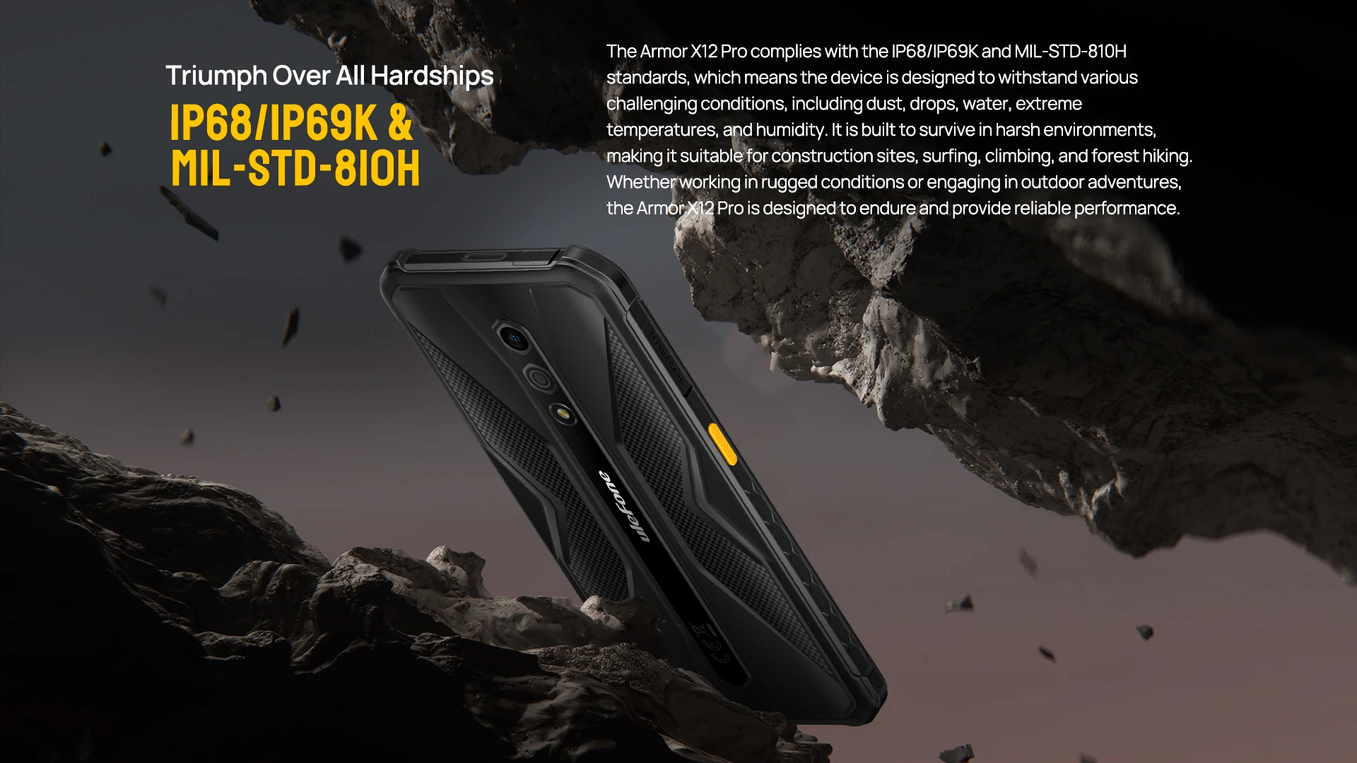 Ulefone Armor X12 Pro,Rugged 4G,Octa Core,4GB+64GB,5.45Inch Android 13,13MP Camera,4860mAh,10W Fast Charge, NFC,Global Version