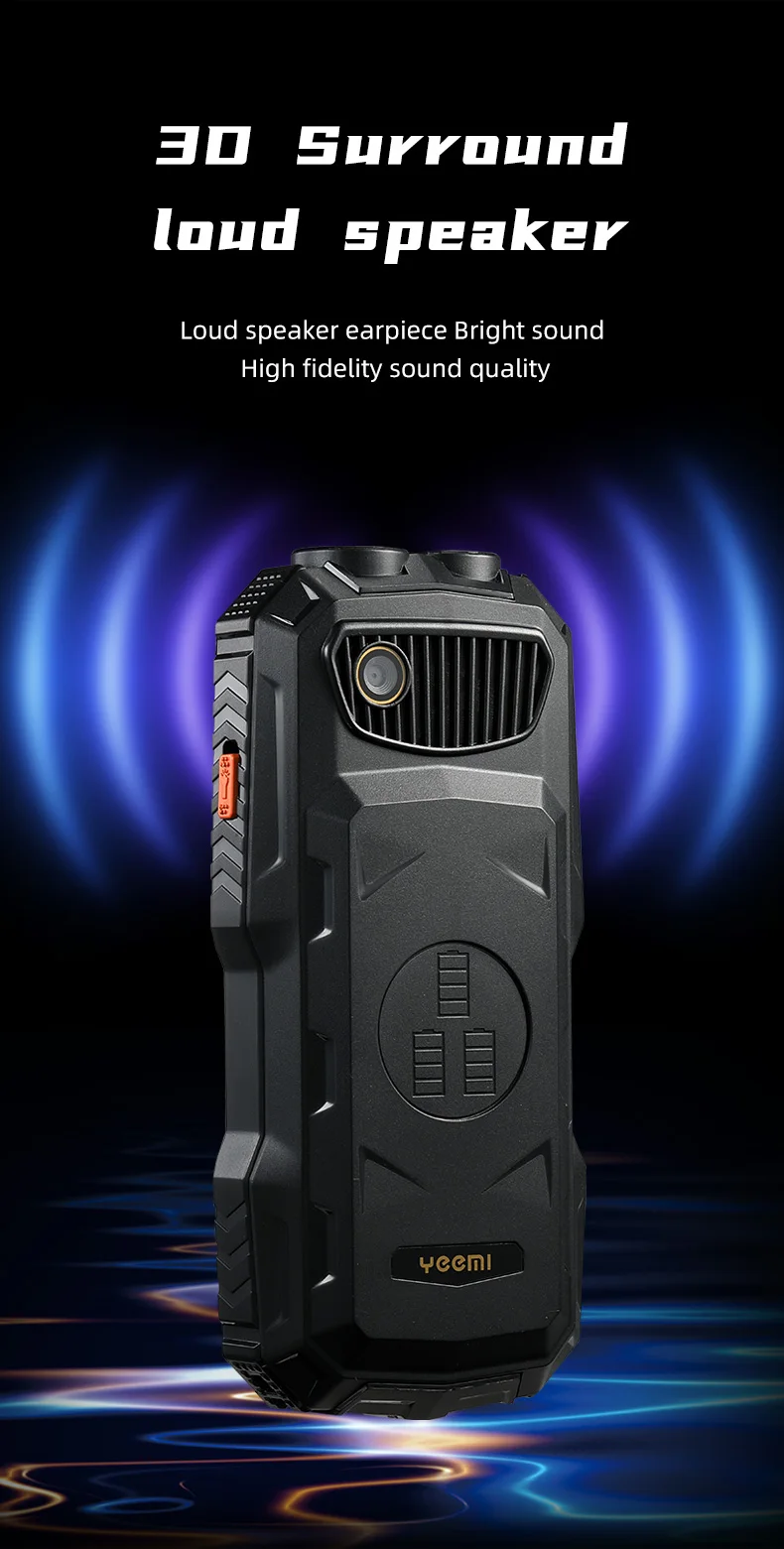 YEEMI Q7+ 4G CellPhone 2.4inch Dual SIM Card Flashlight Loud Speaker 2400mAh LTE Camera Waterproof Outdoor Mobile Phone