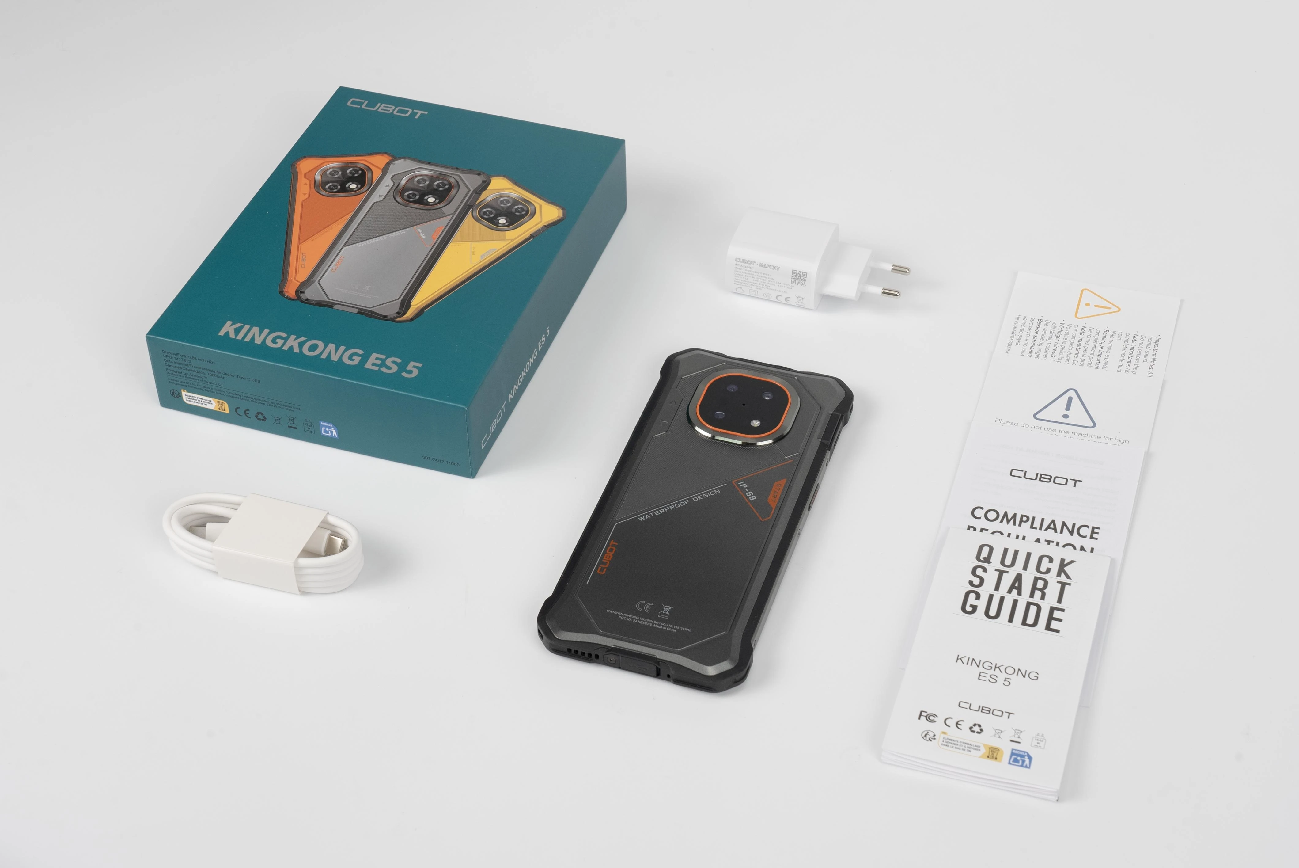 [Shipping From France] Cubot KingKong ES 5 Rugged Smartphone Android 16 Up to 12GB RAM(6+6) 128GB ROM/ 24GB RAM(12+12) 256GB ROM 6.88-Inch 120Hz Screen 7000mAh Battery NFC Face Recognition Fingerprint Recognition IP69K 64MP+16MP SCT620 Octa-core Processor