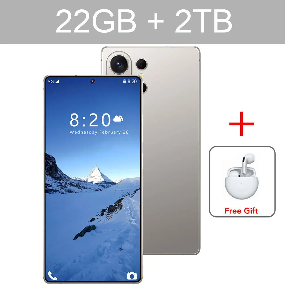 K-Touch New C27 Ultra 7800mAh Mobile Phones 22GB+2TB Cell Phone 7.3 HD Smartphone Android 15 Octa Core Unlock 5G Dual SIM 16+48MP Camera Cellphones