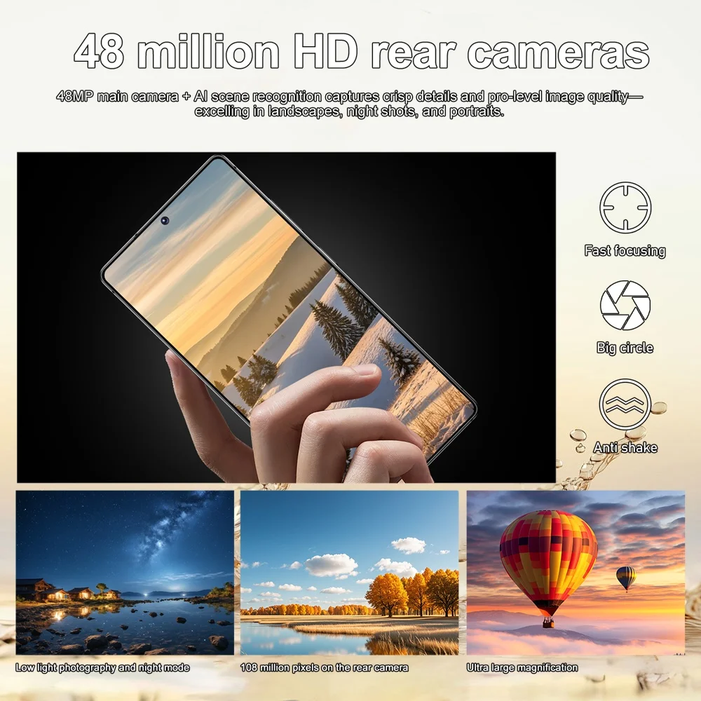 K-Touch New C27 Ultra 7800mAh Mobile Phones 22GB+2TB Cell Phone 7.3 HD Smartphone Android 15 Octa Core Unlock 5G Dual SIM 16+48MP Camera Cellphones