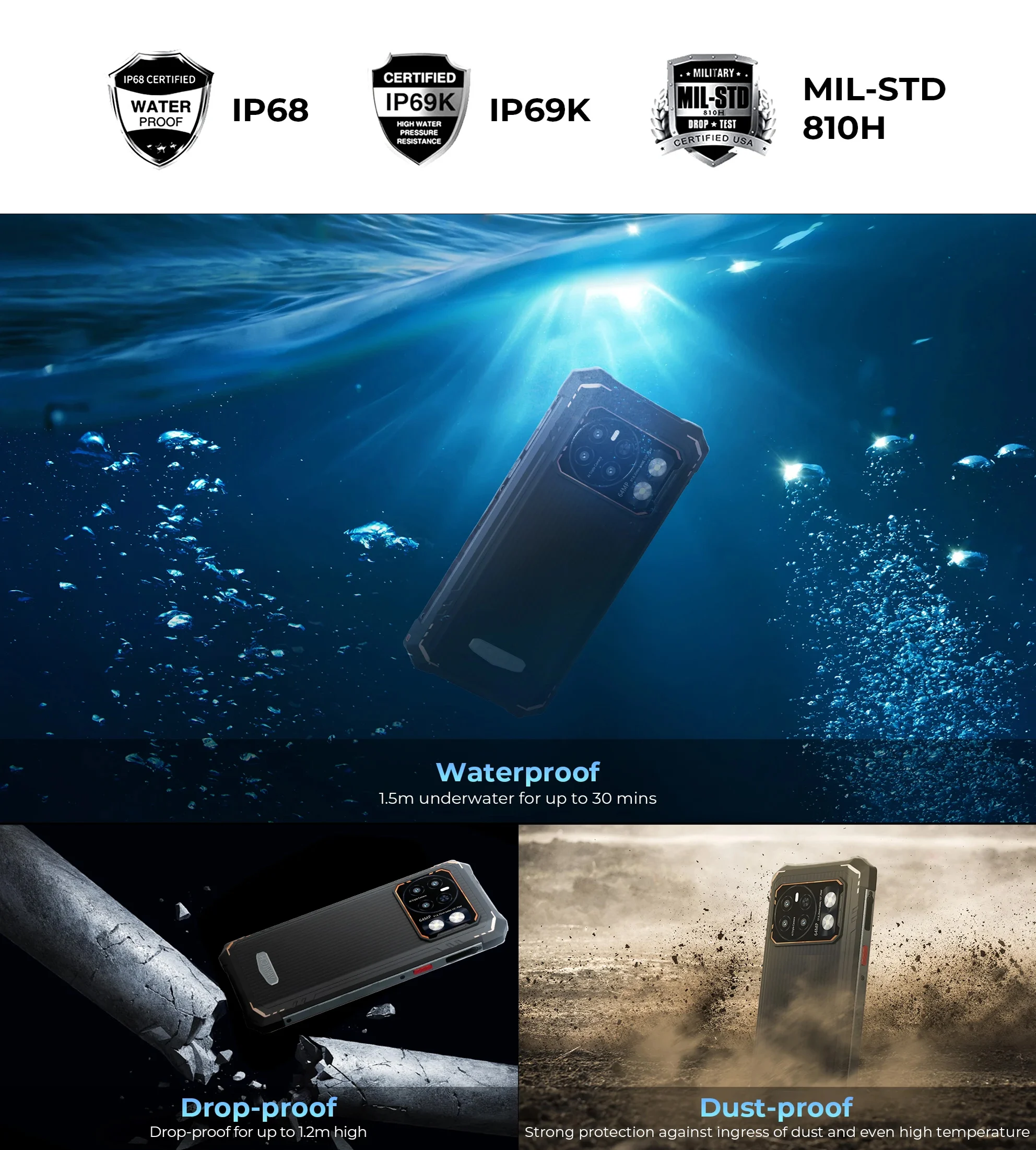 HOTWAV Cyber 13 Pro 150LM Flashlight 20GB+256GB 6.6'' FHD+ 2K 10800mAh 20W Fast Charging 64MP Android 13 Global