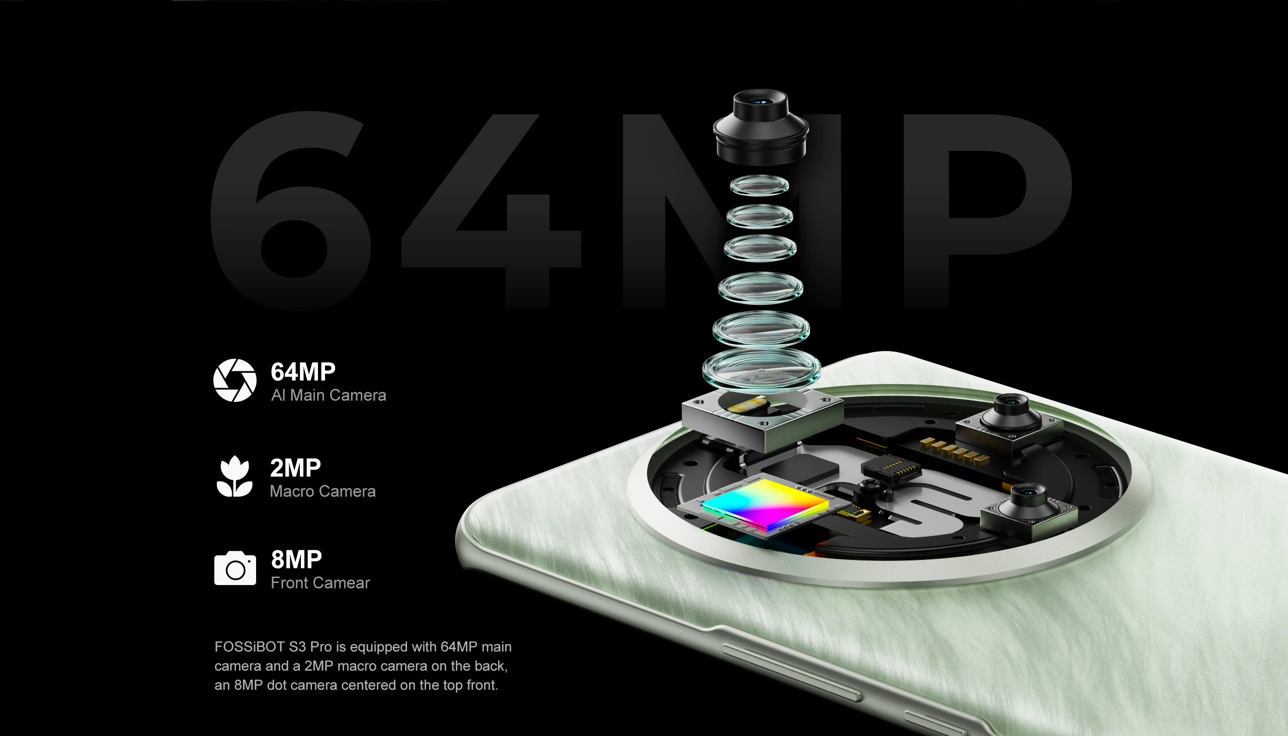 FOSSiBOT S3 PRO,Up to 20 Гб+128 Гб,Android 14,NFC,5000 мАч Battery,6.67" HD+ Display,64MP Camera,4G глобальная версия