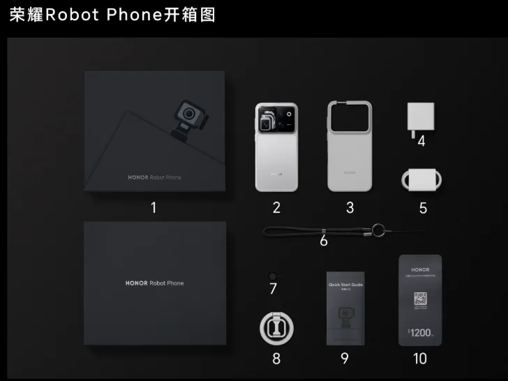 Original Honor Robot Phone 7060mAh 120W Supercharge 50W Wireless Snapdragon 8 Elite Gen 5 OIS 200MP 6.31 Inch 120Hz OLED
