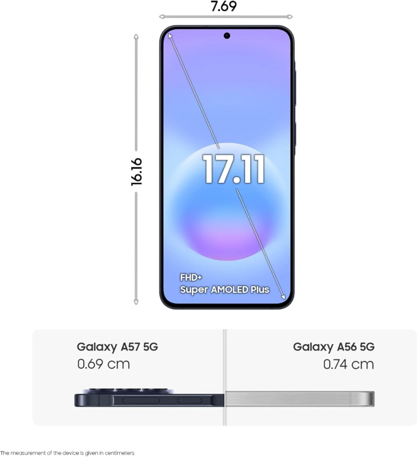 Samsung Galaxy A57 5G 256GB Smartphone with AI 6.7" Super AMOLED 120Hz Display IP68 Waterproof 5000 mAh Battery Exynos 1680 50MP Wide Angle Camera NFC