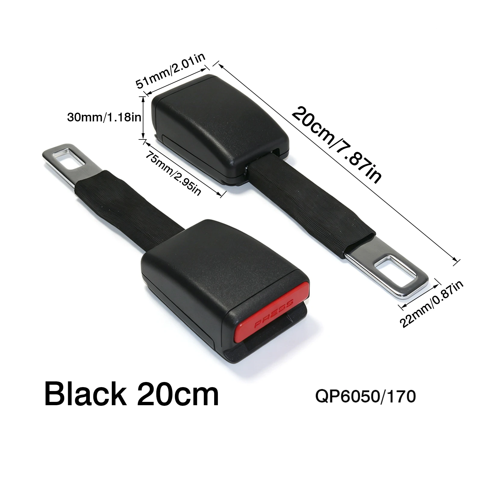 Universal Car Safety Belt 23cm Seat Belt Extension Plug Buckle Seatbelt Clip Adjustable Extender Child Universal Lengthening