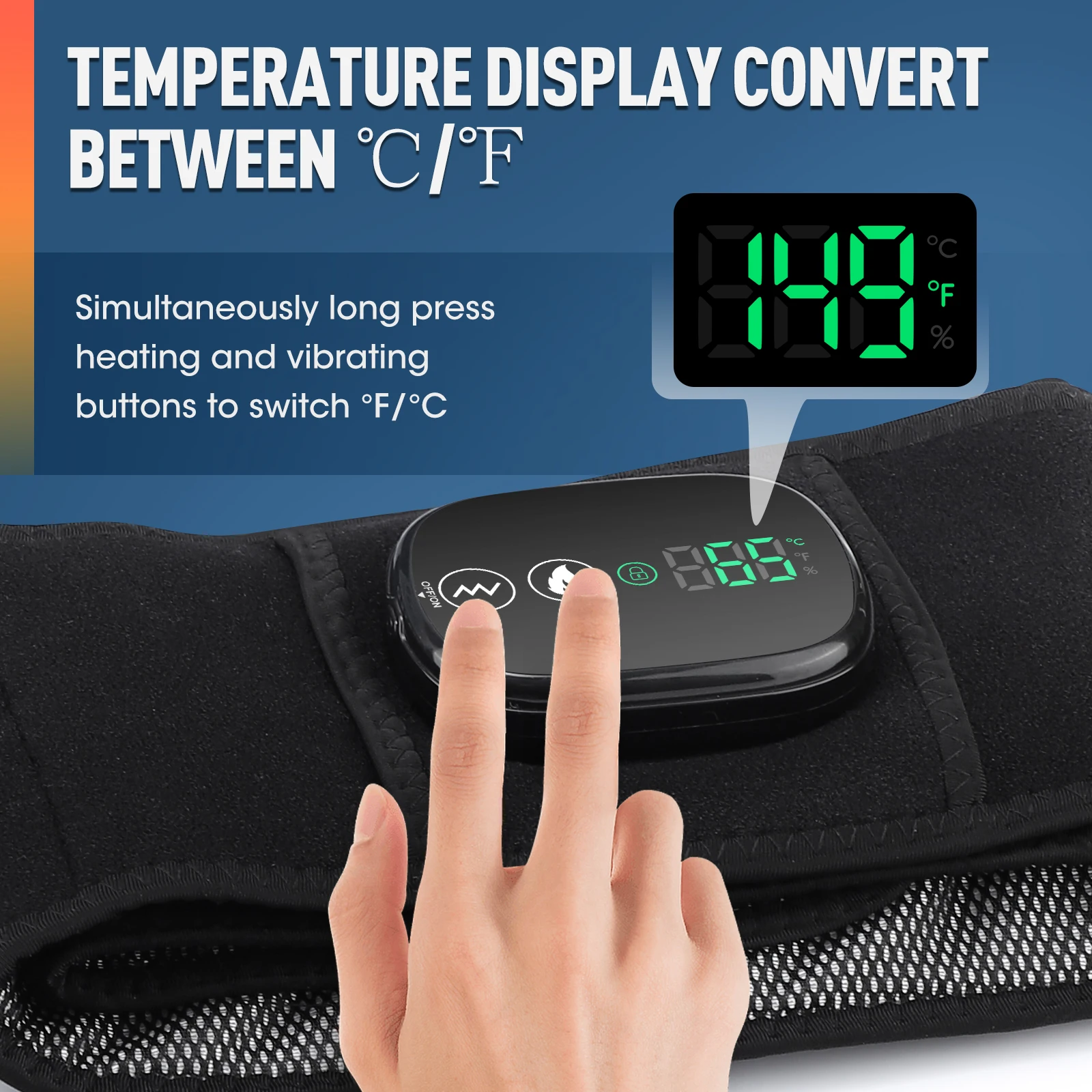 Electric Waist Belt Massage Machine with 3 Levels Vibration And Hot Compress Lumbar Support Brace for Muscle Relaxation