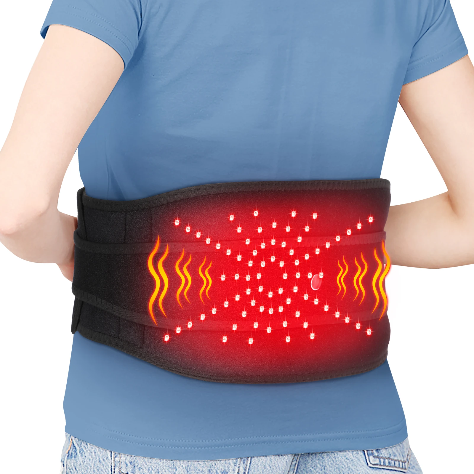 Electric Waist Belt Massage Machine with 3 Levels Vibration And Hot Compress Lumbar Support Brace for Muscle Relaxation