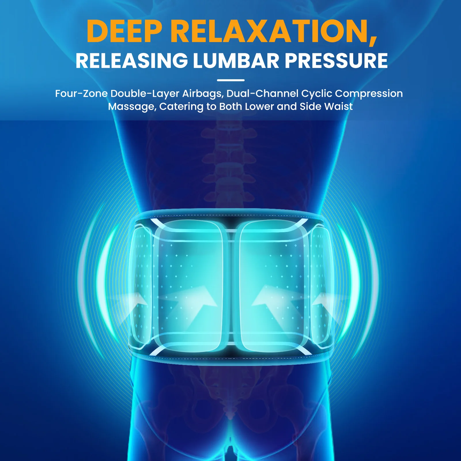 Electric Waist Belt Massage Machine with 3 Levels Vibration And Hot Compress Lumbar Support Brace for Muscle Relaxation