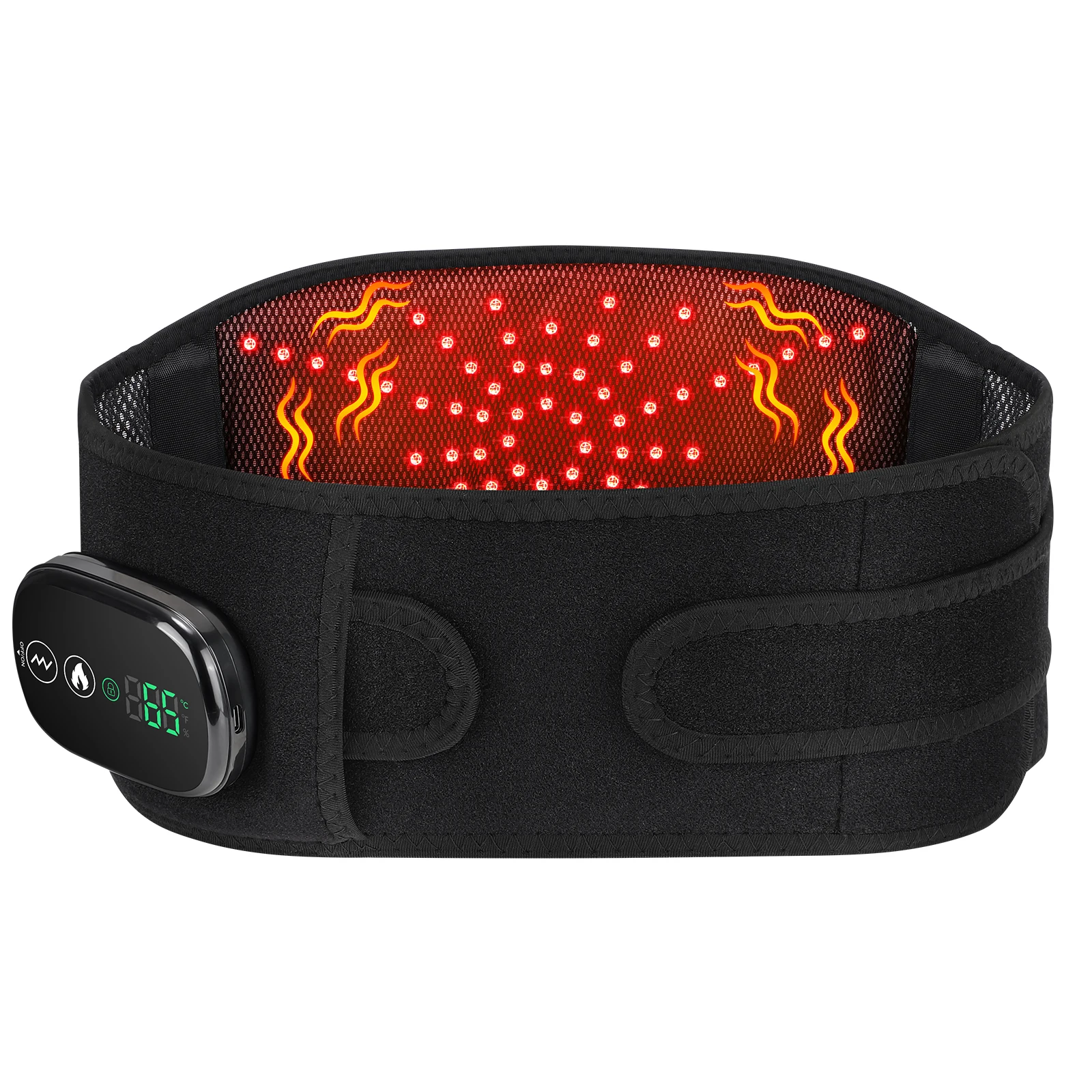 Electric Waist Belt Massage Machine with 3 Levels Vibration And Hot Compress Lumbar Support Brace for Muscle Relaxation