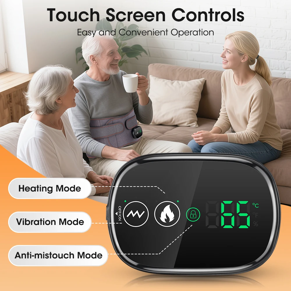 Electric Waist Belt Massage Machine with 3 Levels Vibration And Hot Compress Lumbar Support Brace for Muscle Relaxation