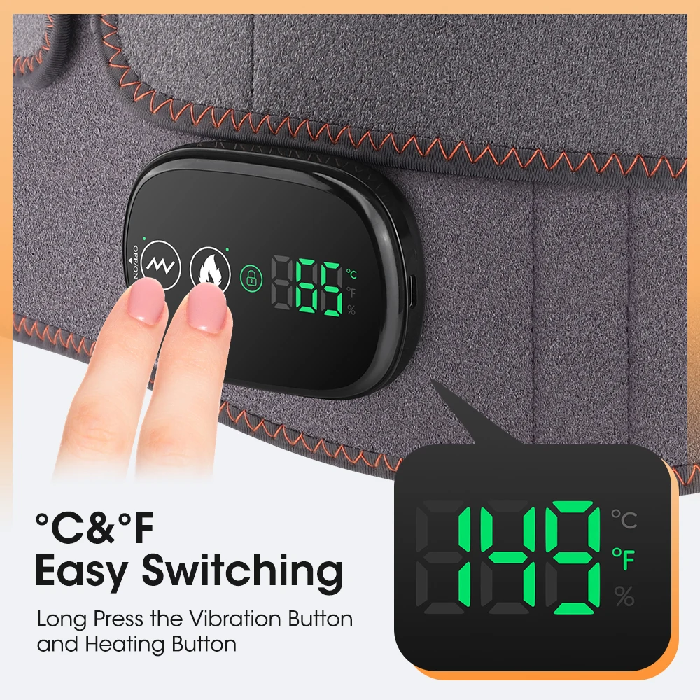 Electric Waist Belt Massage Machine with 3 Levels Vibration And Hot Compress Lumbar Support Brace for Muscle Relaxation