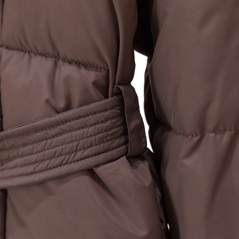 2024 With a Belt Jacket Women Winter Jacket Woman Parkas Solid Thicken Warm Female Snow Wear Coat Cotton Padded Outwear Clothes