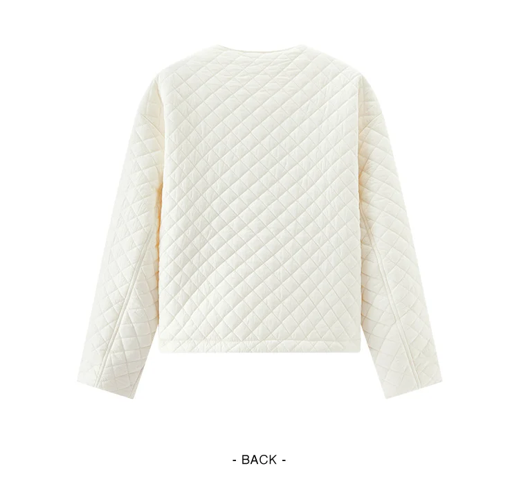 Semir Coats Women Padded Textured Diamond Inner Layer Loose Casual 2025 Winter Drawstring Lightweight Cotton Jackets for Woman