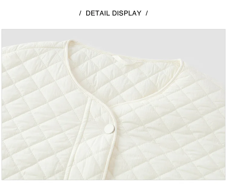 Semir Coats Women Padded Textured Diamond Inner Layer Loose Casual 2025 Winter Drawstring Lightweight Cotton Jackets for Woman