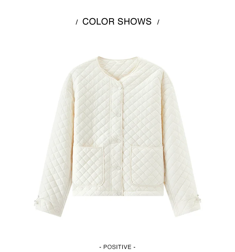 Semir Coats Women Padded Textured Diamond Inner Layer Loose Casual 2025 Winter Drawstring Lightweight Cotton Jackets for Woman