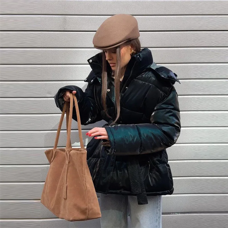 Casual Long Sleeve Thicken Zipper Female Coat 2025 Winter New Solid Women Padded Jacket Fashion Lady Warm Outerwear High Street