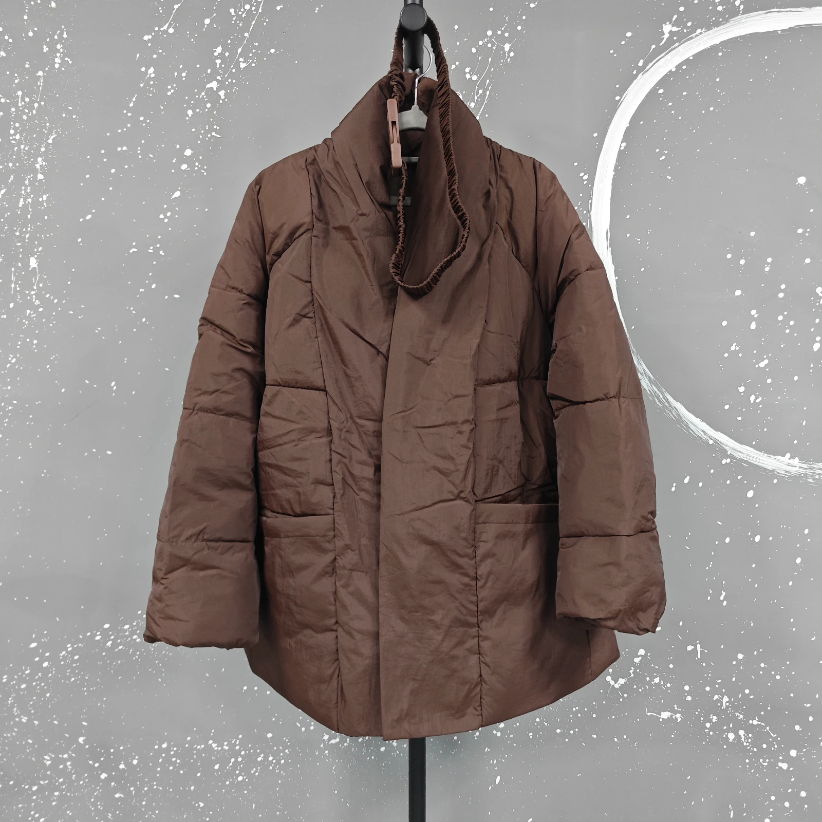 LANMREM Cotton Padded Coat With Belt Long Sleeves Big Size Solid Warm Jacket 2024 Winter New Female Fashion Streetwear 2Z288516
