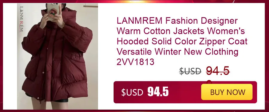 LANMREM Cotton Padded Coat With Belt Long Sleeves Big Size Solid Warm Jacket 2024 Winter New Female Fashion Streetwear 2Z288516