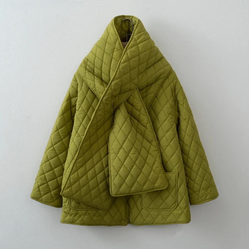 Women Autumn Winter Scarf Jacket Warm parka