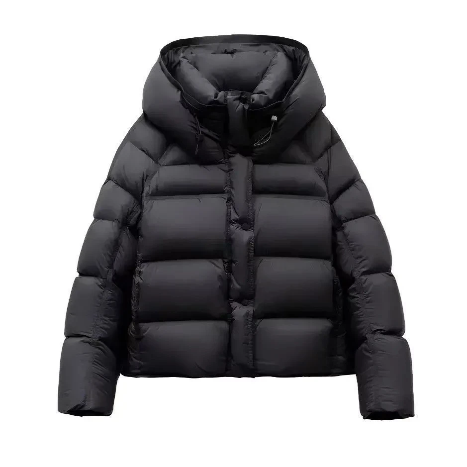2025 New Women Cotton Padded Jacket Winter Short Hooded Loose Cotton Coat Korean Women Parkas Coat Solid Outwear Women Puffer